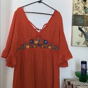 orange tunic dress